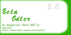 bela odler business card